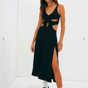 for love and lemons — yori midi dress (size small)  NWT, color black